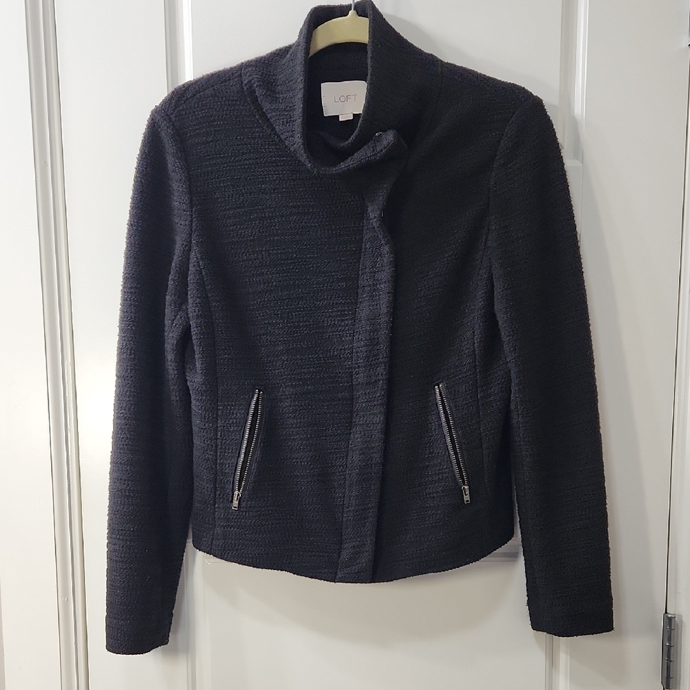 LOFT Women's Boucle Black Blazer Size 4
